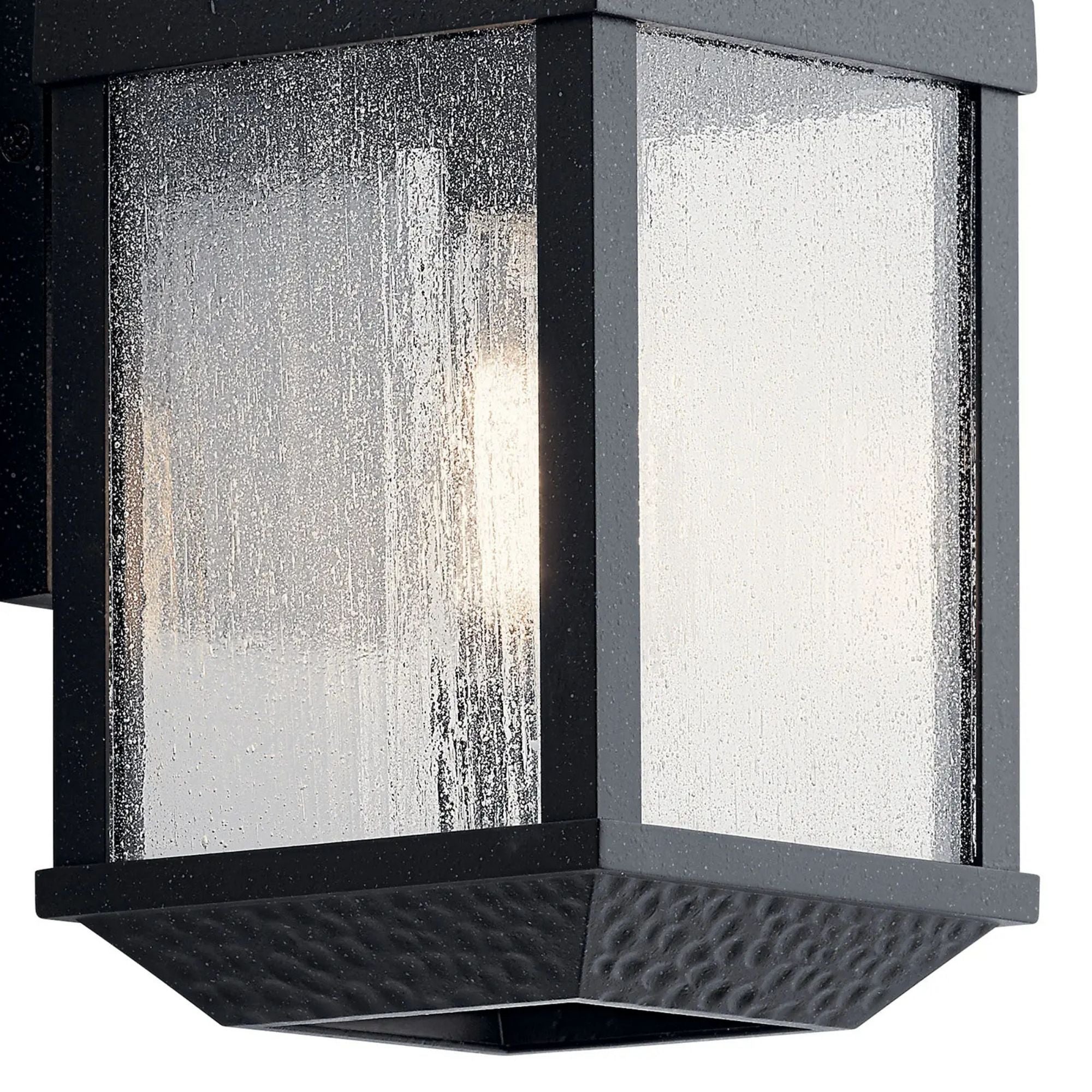 Kichler Springfield 13.5 in. Outdoor Sconce, Distressed Black with Clear Seeded Glass