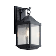 Kichler Springfield 17.75 in. Outdoor Wall Sconce, Distressed Black with Clear Seeded Glass