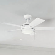 Kichler Lighting - Starkk 42" Matte White LED Ceiling Fan with Pull Chain | Bees Lighting