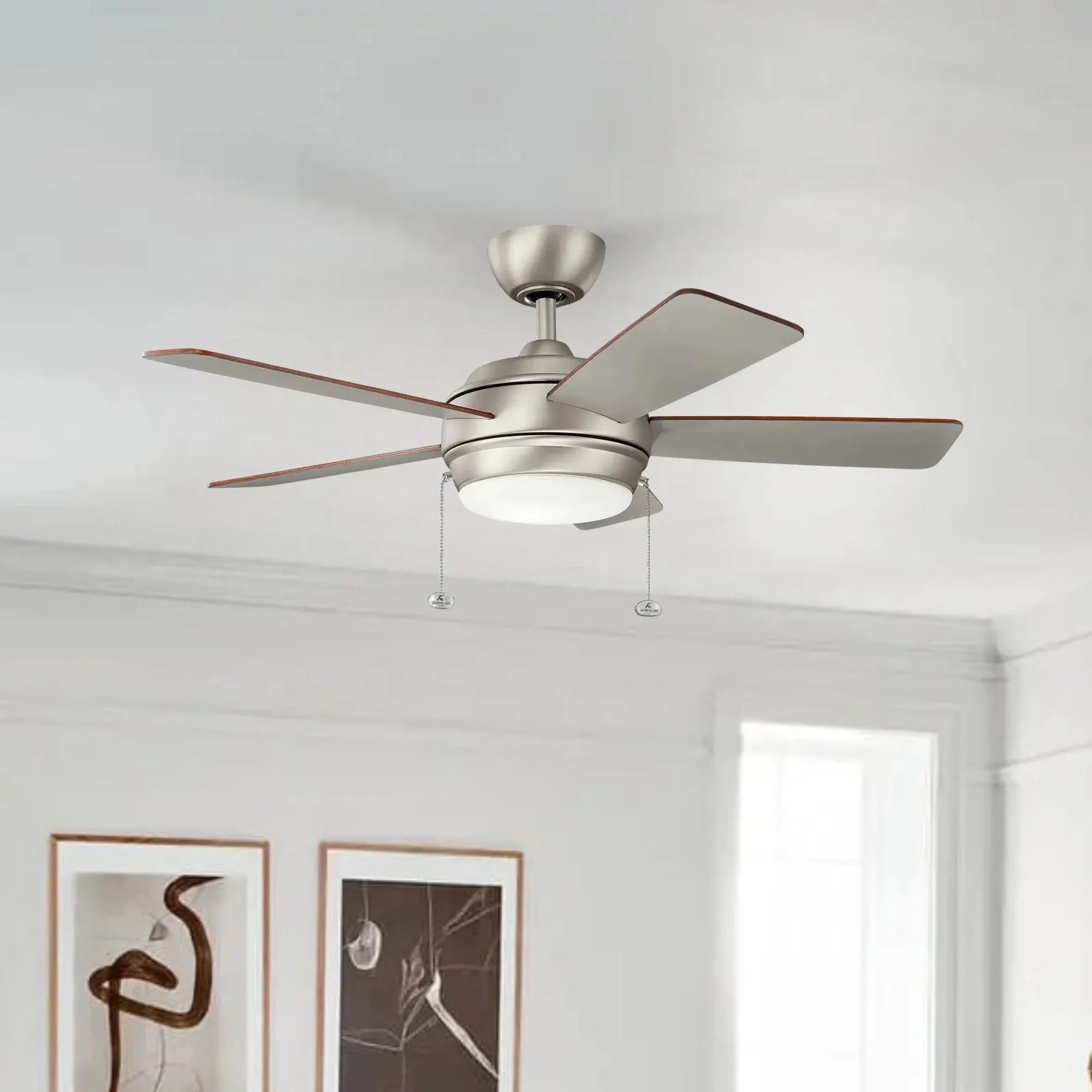 Starkk 42" Brushed Nickel LED Ceiling Fan with Pull Chain