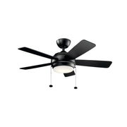 Starkk 42" Satin Black LED Ceiling Fan with Pull Chain