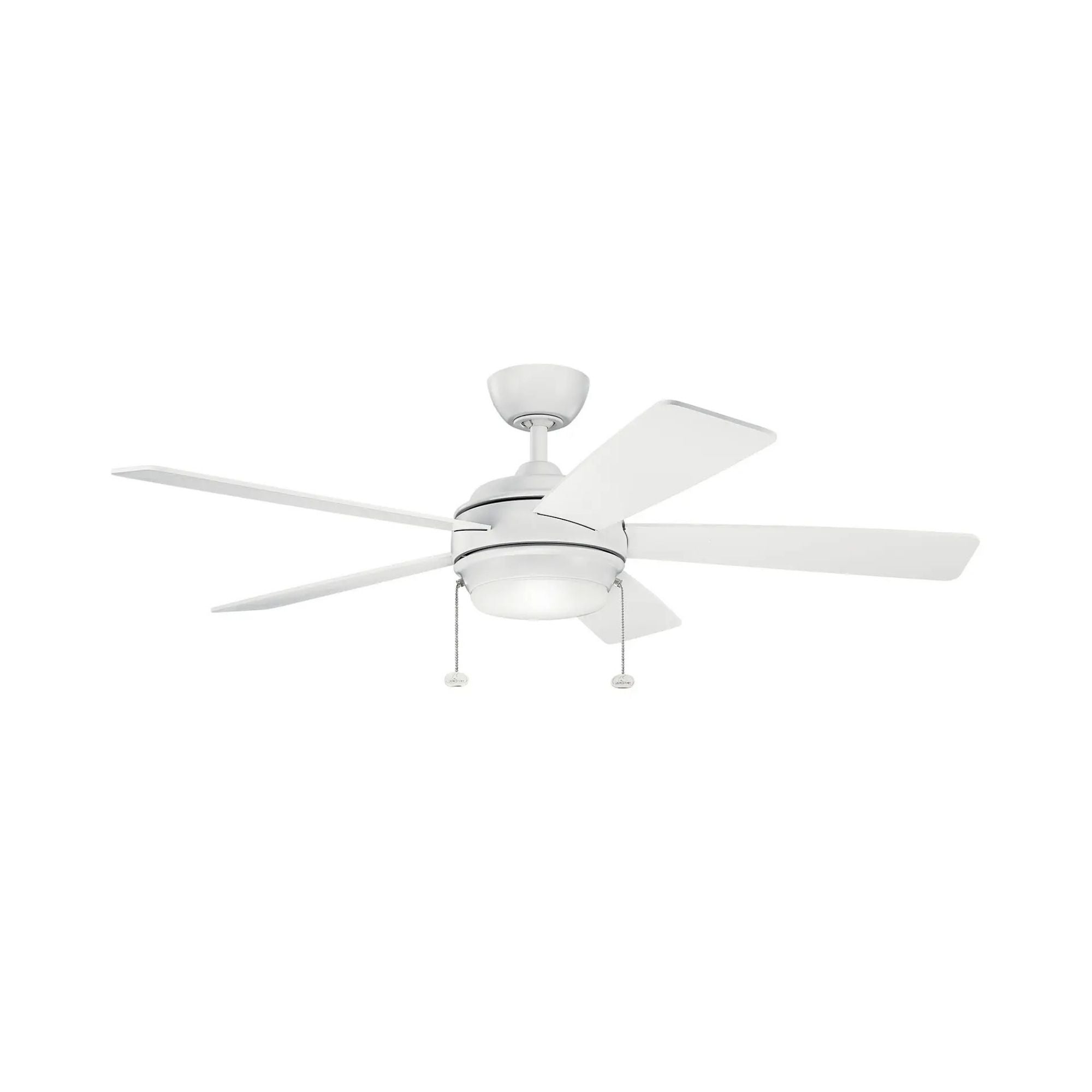Starkk 52" Matte White LED Ceiling Fan with Pull Chain
