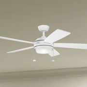Kichler Lighting - Starkk 52" Matte White LED Ceiling Fan with Pull Chain | Bees Lighting