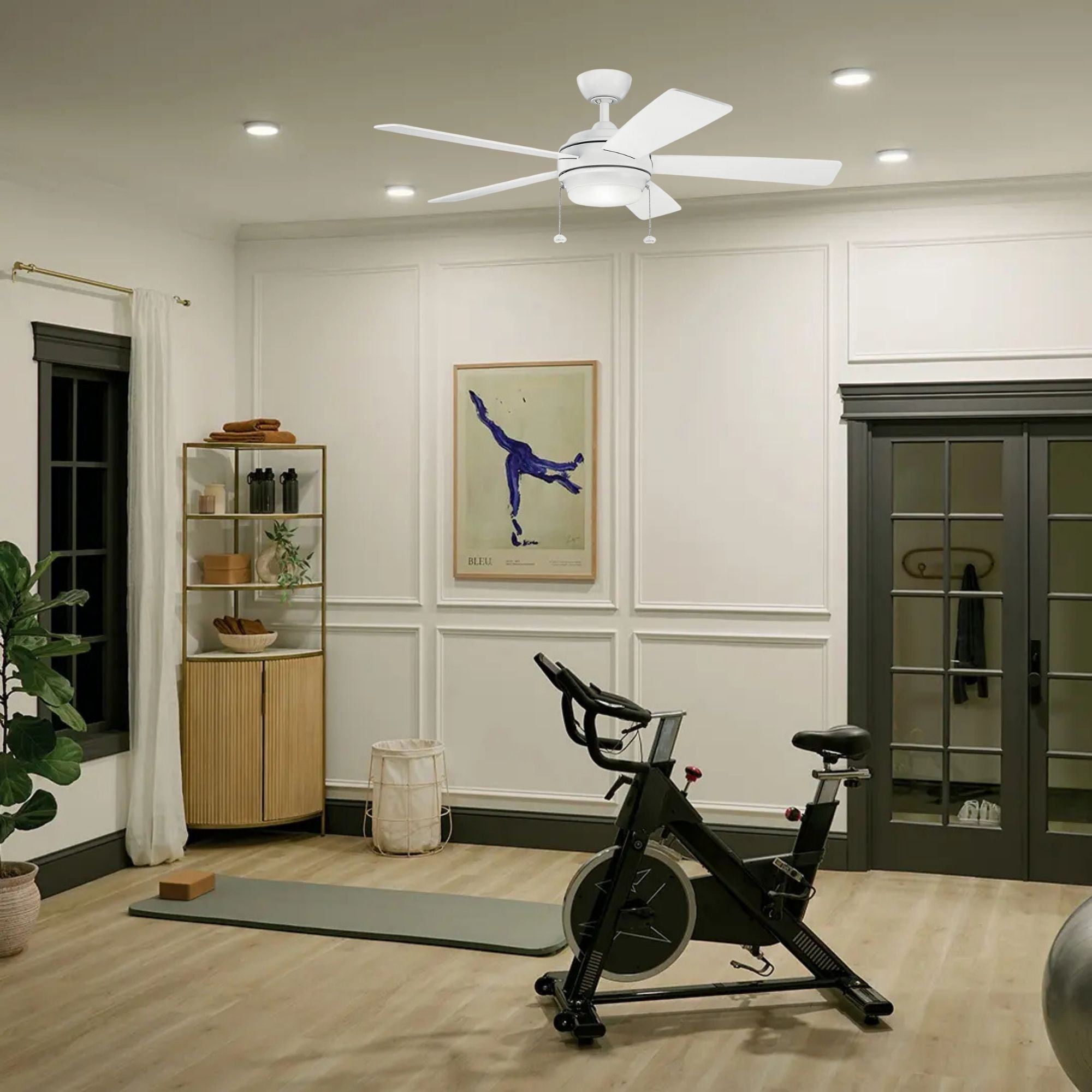 Starkk 52" Matte White LED Ceiling Fan with Pull Chain