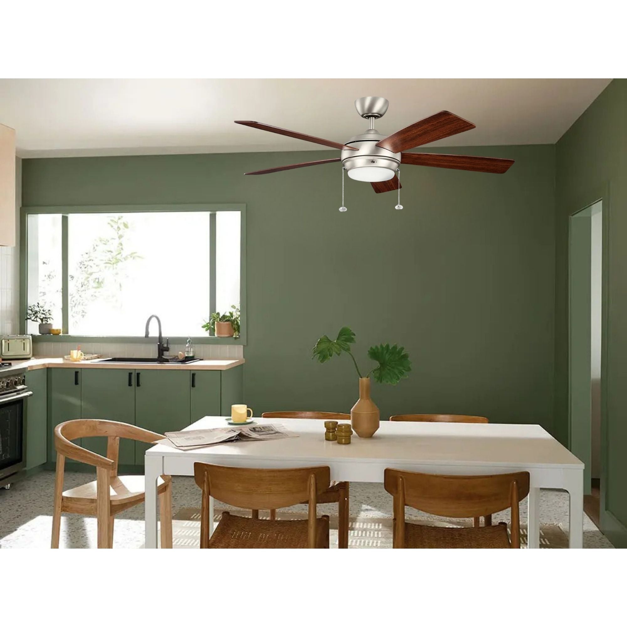 Starkk 52" Brushed Nickel LED Ceiling Fan with Pull Chain