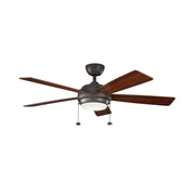 Starkk 52" Olde Bronze LED Ceiling Fan with Pull Chain