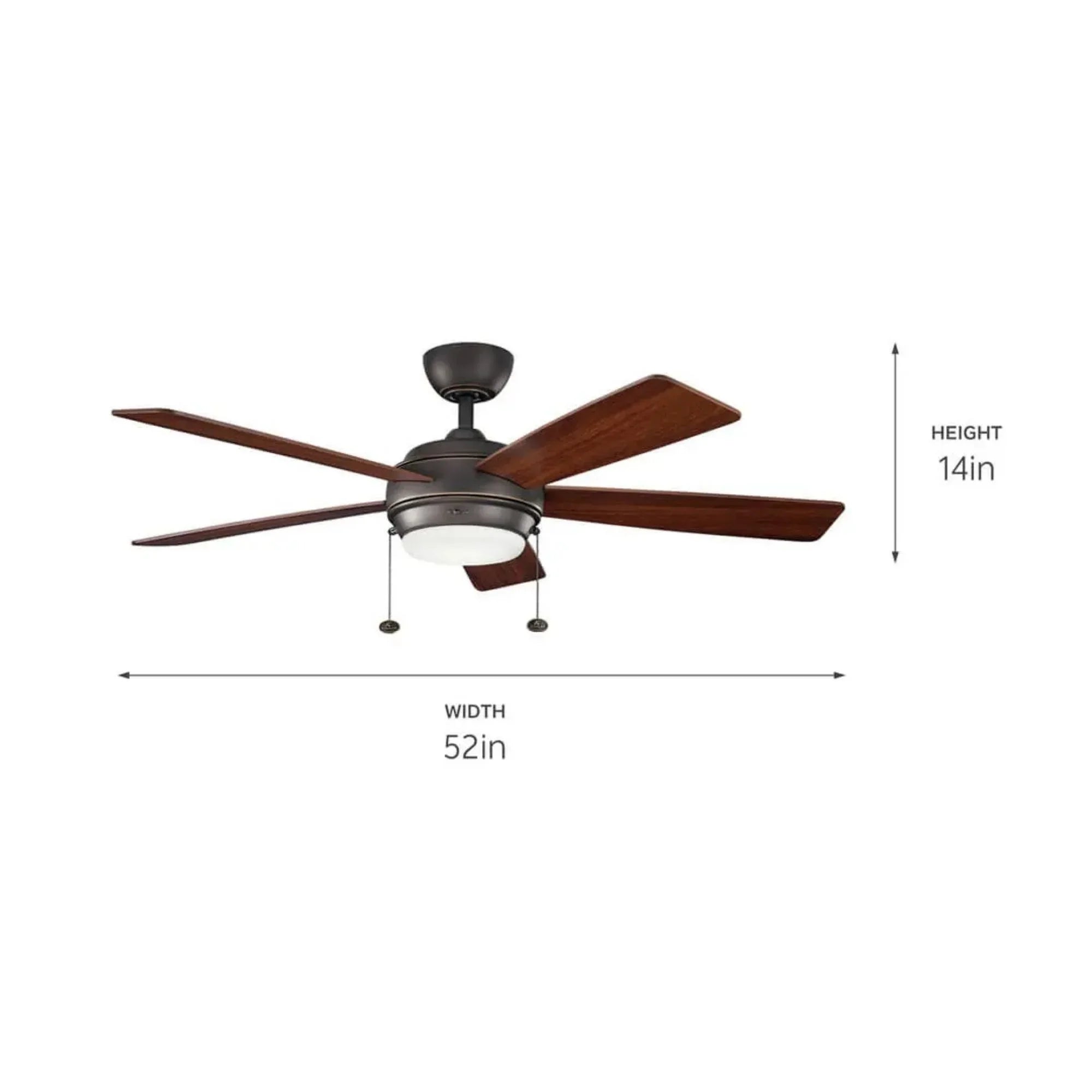 Starkk 52" Olde Bronze LED Ceiling Fan with Pull Chain