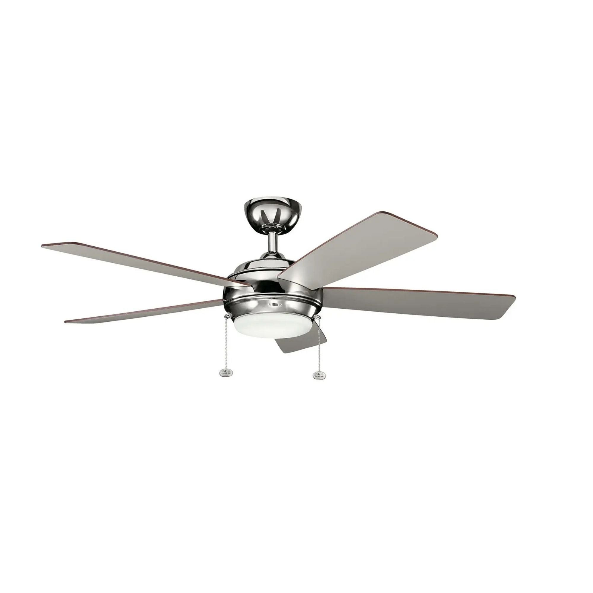 Starkk 52" Polished Nickel LED Ceiling Fan with Pull Chain