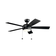 Starkk 52" Satin Black LED Ceiling Fan with Pull Chain