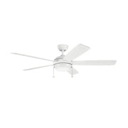 Starkk 60" Matte White LED Ceiling Fan with Pull Chain