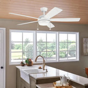 Kichler Lighting - Starkk 60" Matte White LED Ceiling Fan with Pull Chain | Bees Lighting