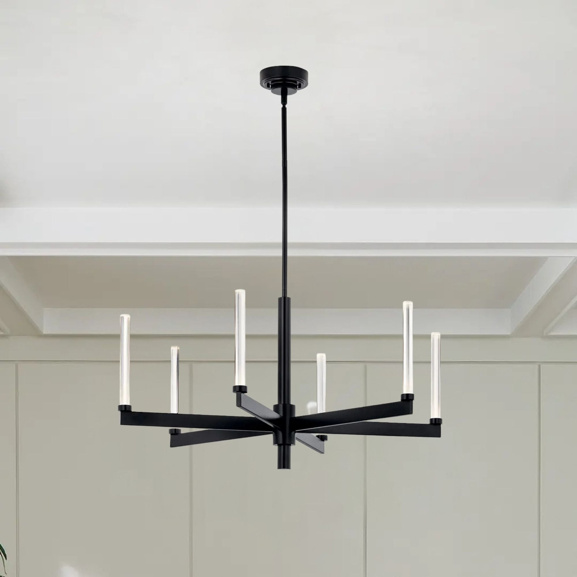 Sycara 36" LED Chandelier, Black Finish