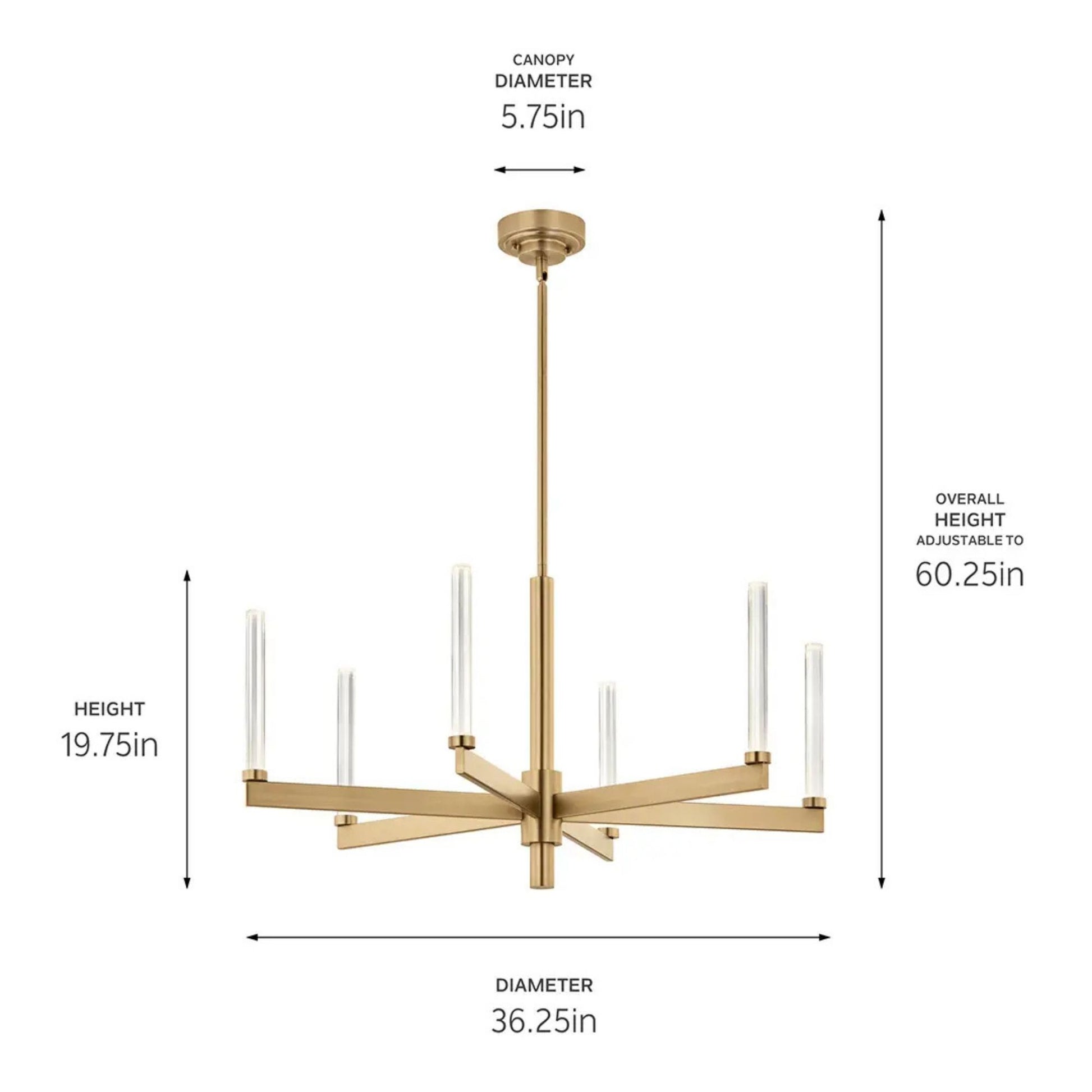 Kichler Lighting - Sycara 36" LED Chandelier, Champagne Bronze Finish | Bees Lighting