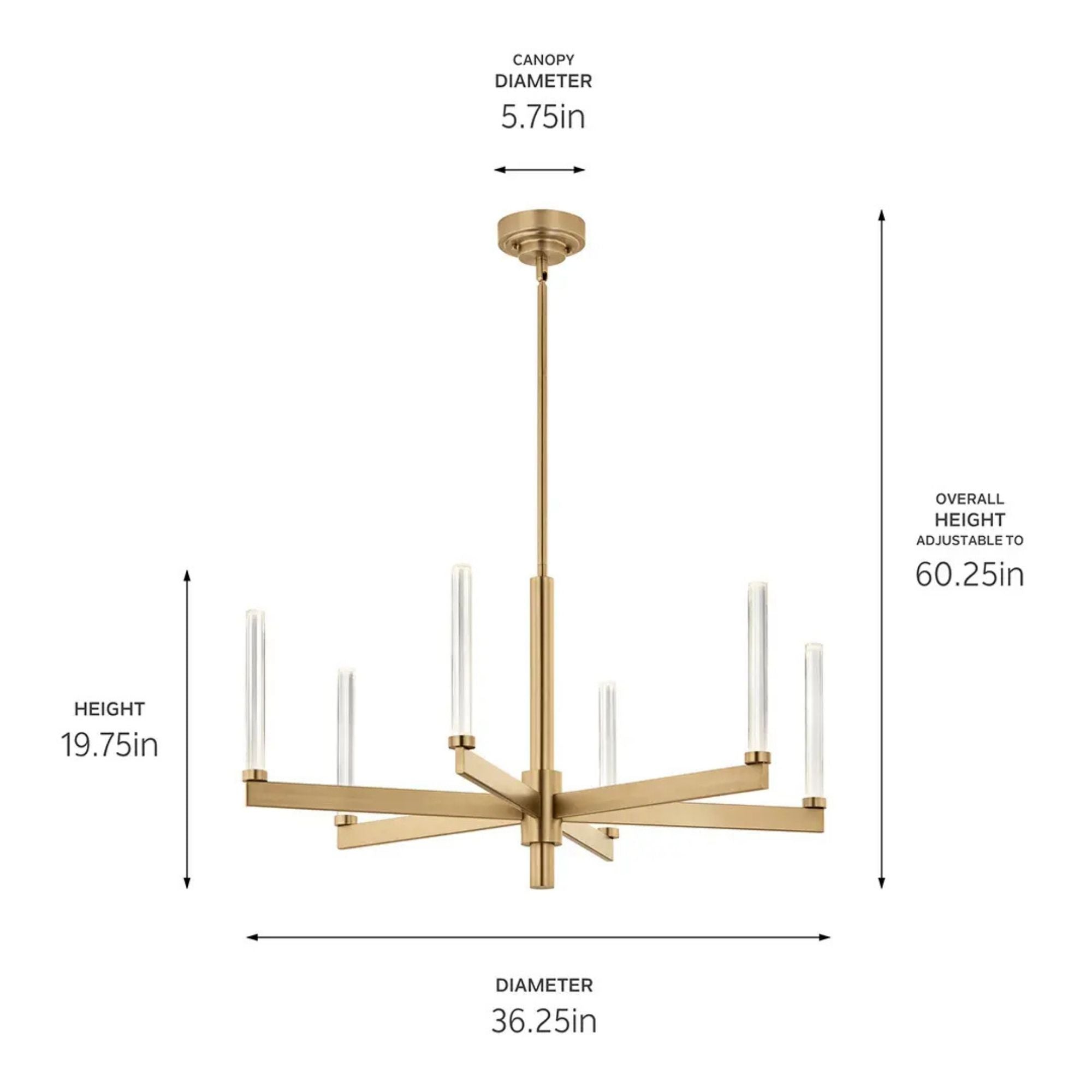 Kichler Lighting - Sycara 36" LED Chandelier, Champagne Bronze Finish | Bees Lighting