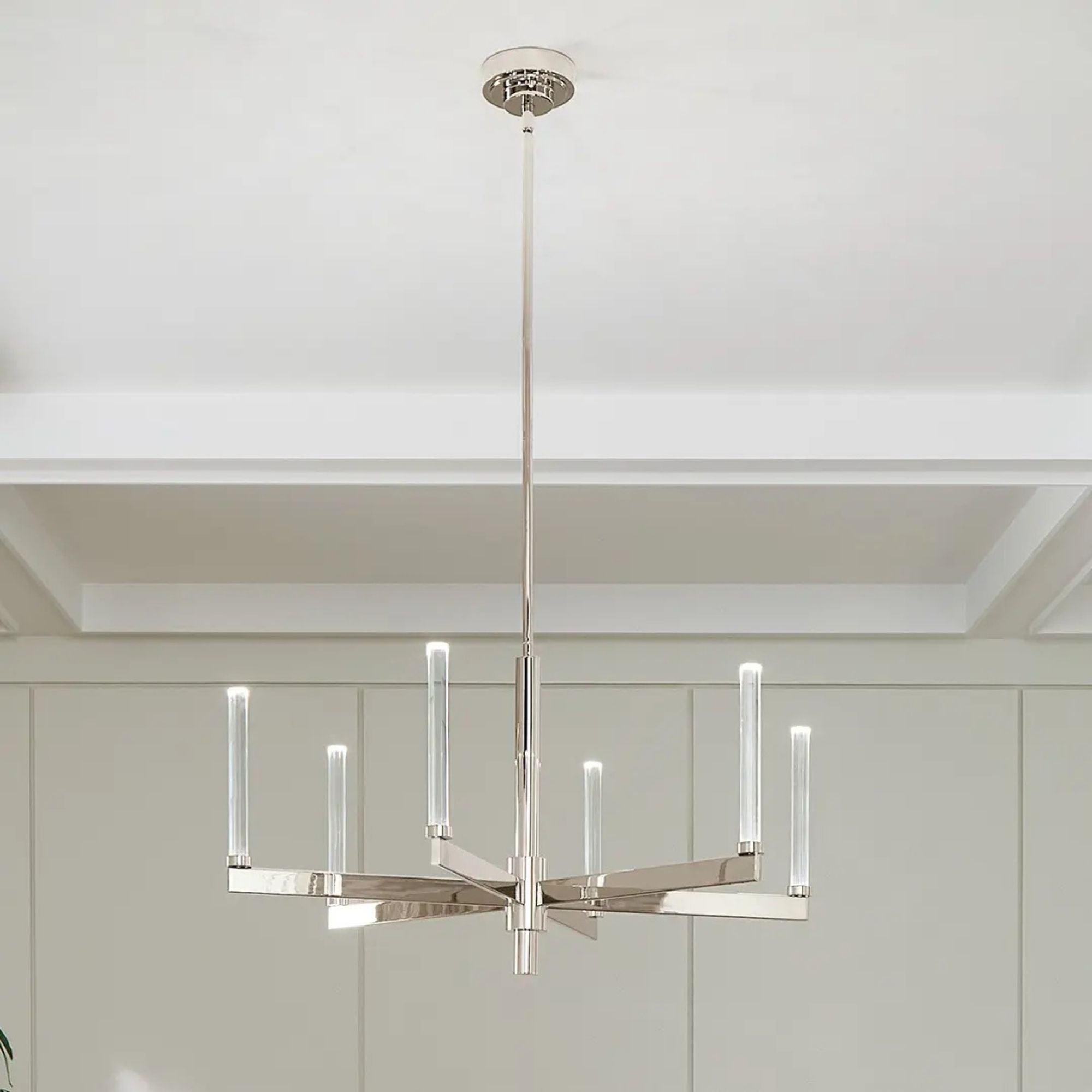 Sycara 36" LED Chandelier, Polished Nickel Finish