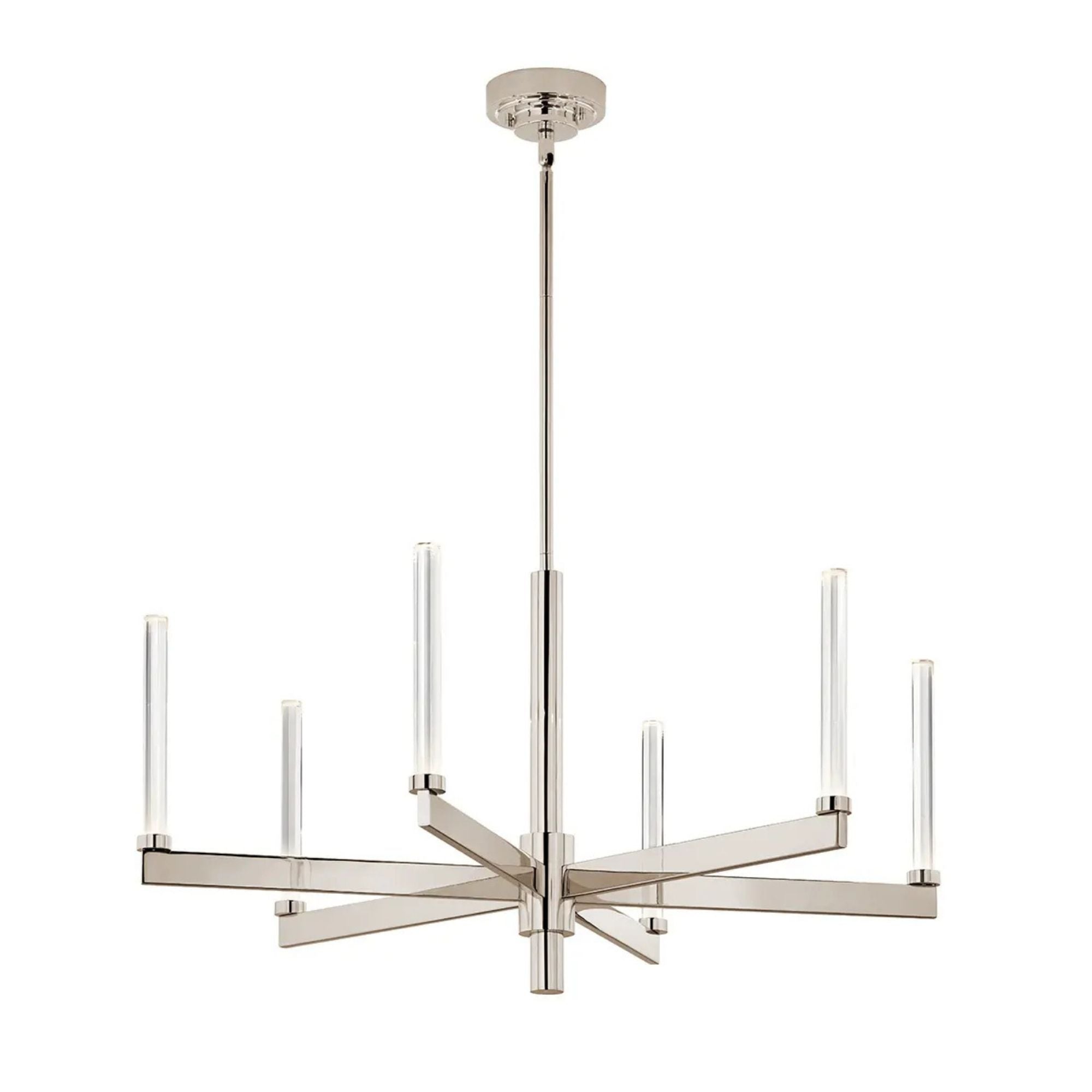 Sycara 36" LED Chandelier, Polished Nickel Finish