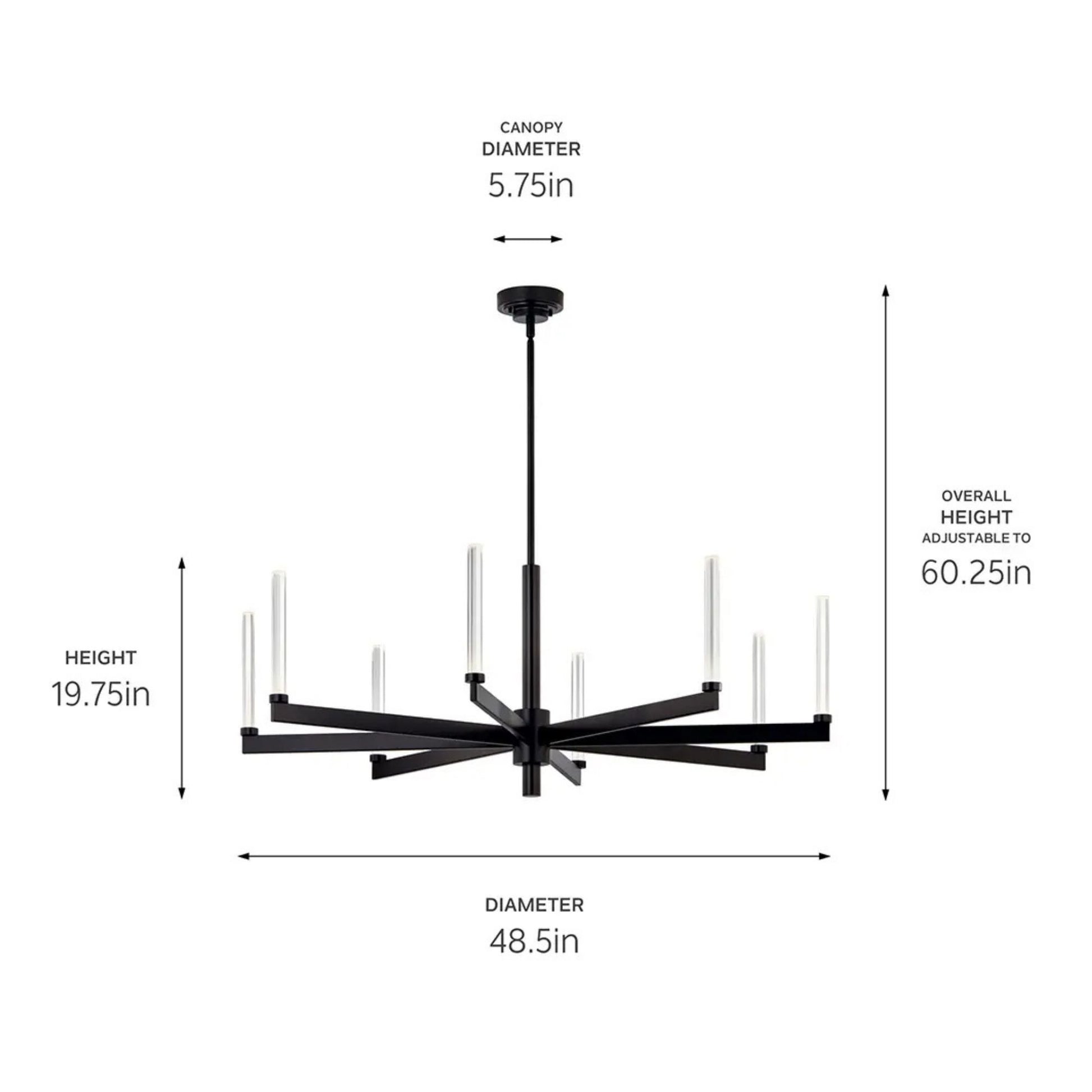 Kichler Lighting - Sycara 49" LED Chandelier, Black Finish | Bees Lighting