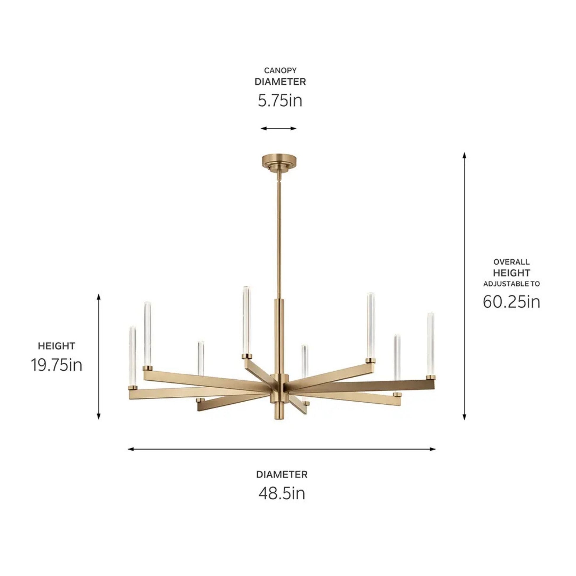Kichler Lighting - Sycara 49" LED Chandelier, Champagne Bronze Finish | Bees Lighting