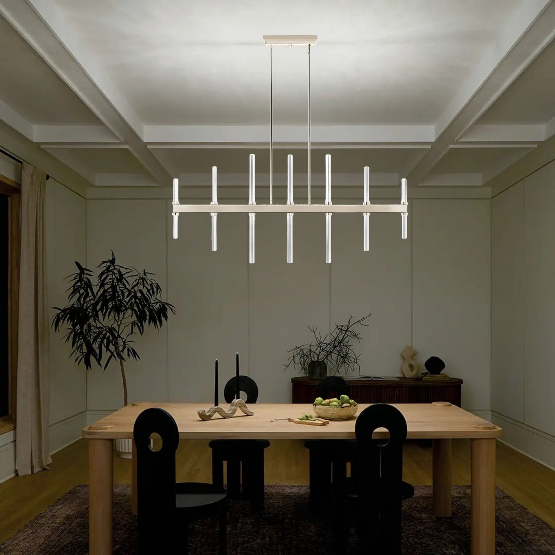 Kichler Lighting - Sycara 48" LED Linear Chandelier, Polished Nickel Finish | Bees Lighting