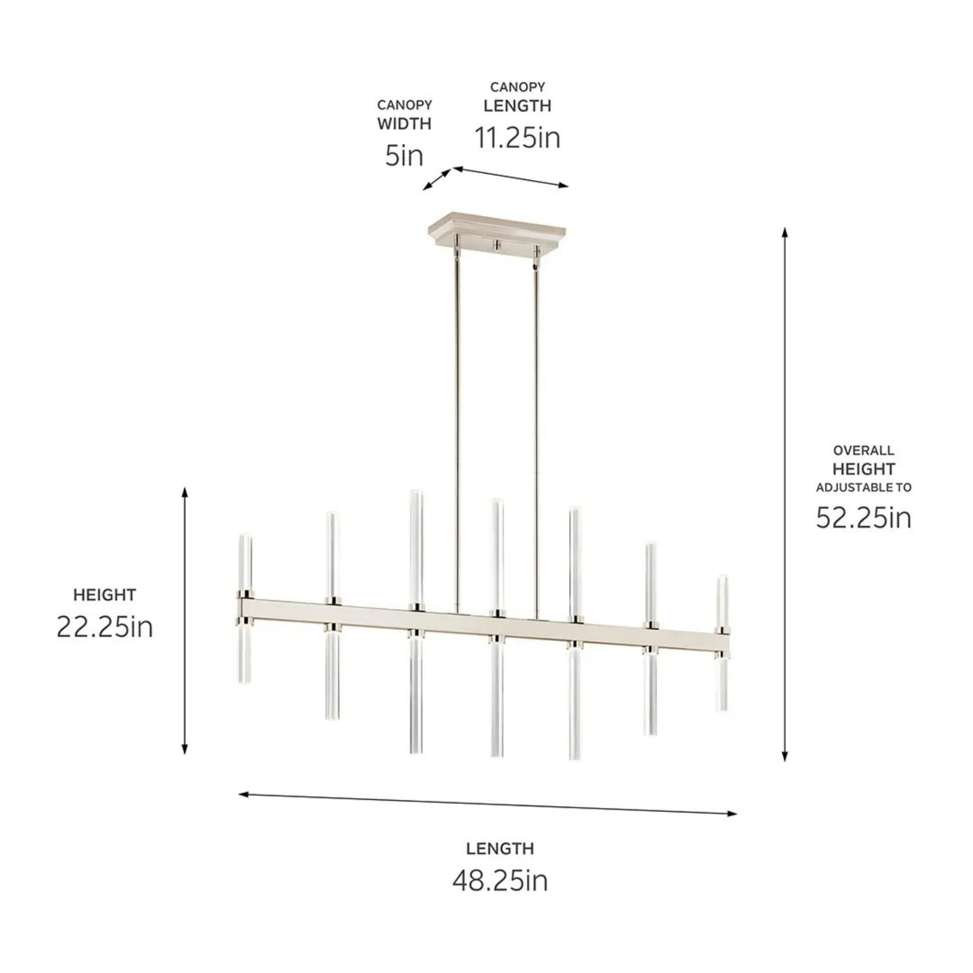 Kichler Lighting - Sycara 48" LED Linear Chandelier, Polished Nickel Finish | Bees Lighting