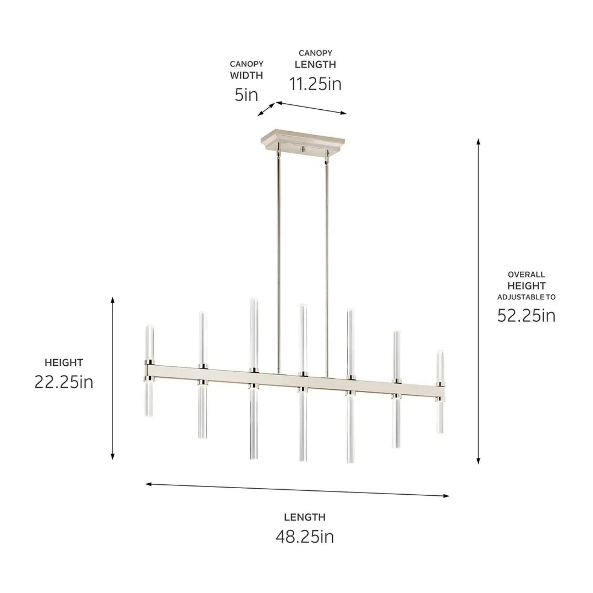 Kichler Lighting - Sycara 48" LED Linear Chandelier, Polished Nickel Finish | Bees Lighting