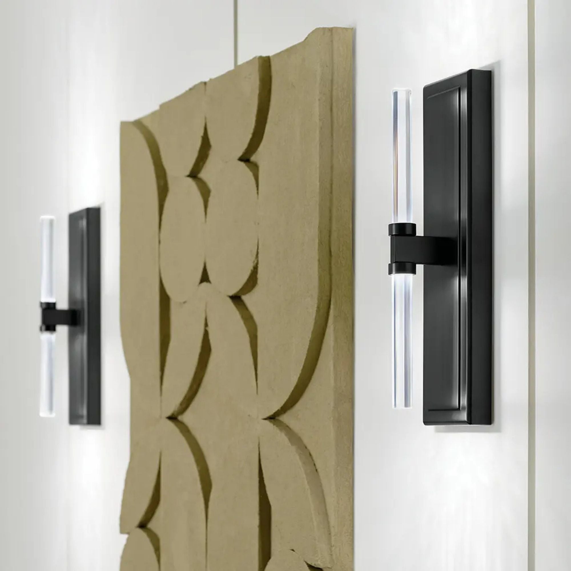 Sycara 19" LED Wall Sconce, Black Finish