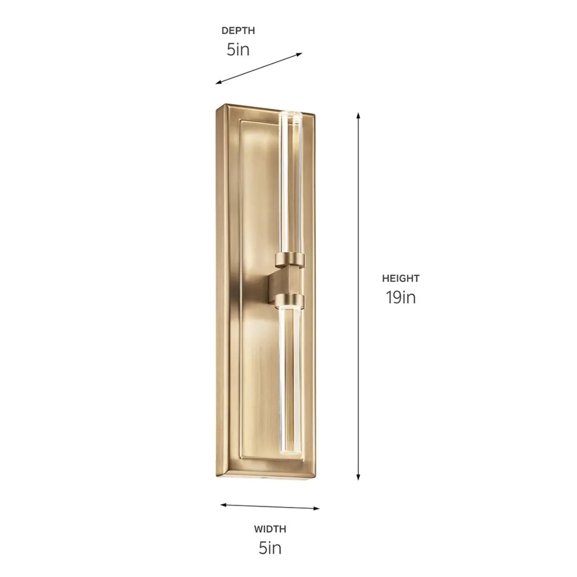Kichler Lighting - Sycara 19" LED Wall Sconce, Champagne Bronze Finish | Bees Lighting