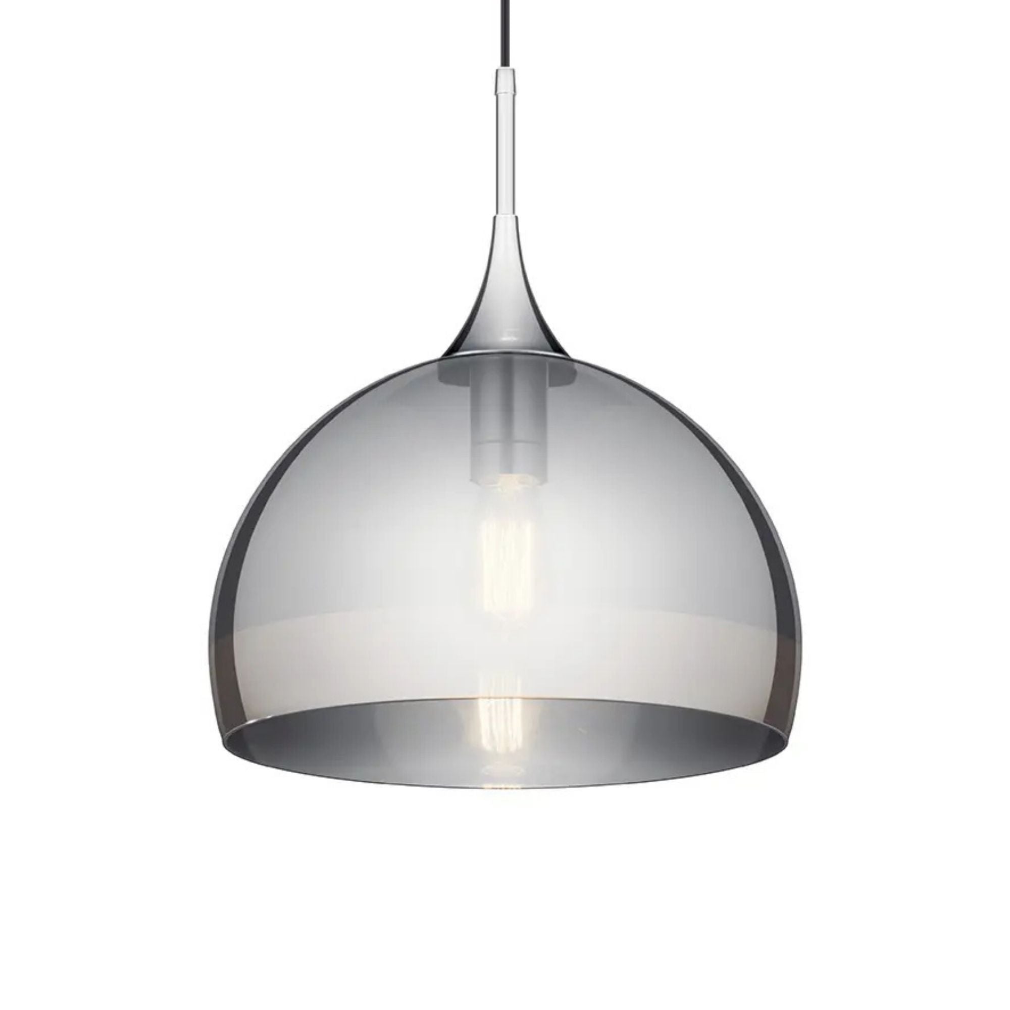 Kichler Tabot 15 in. Pendant Light, Chrome with Glass Dome