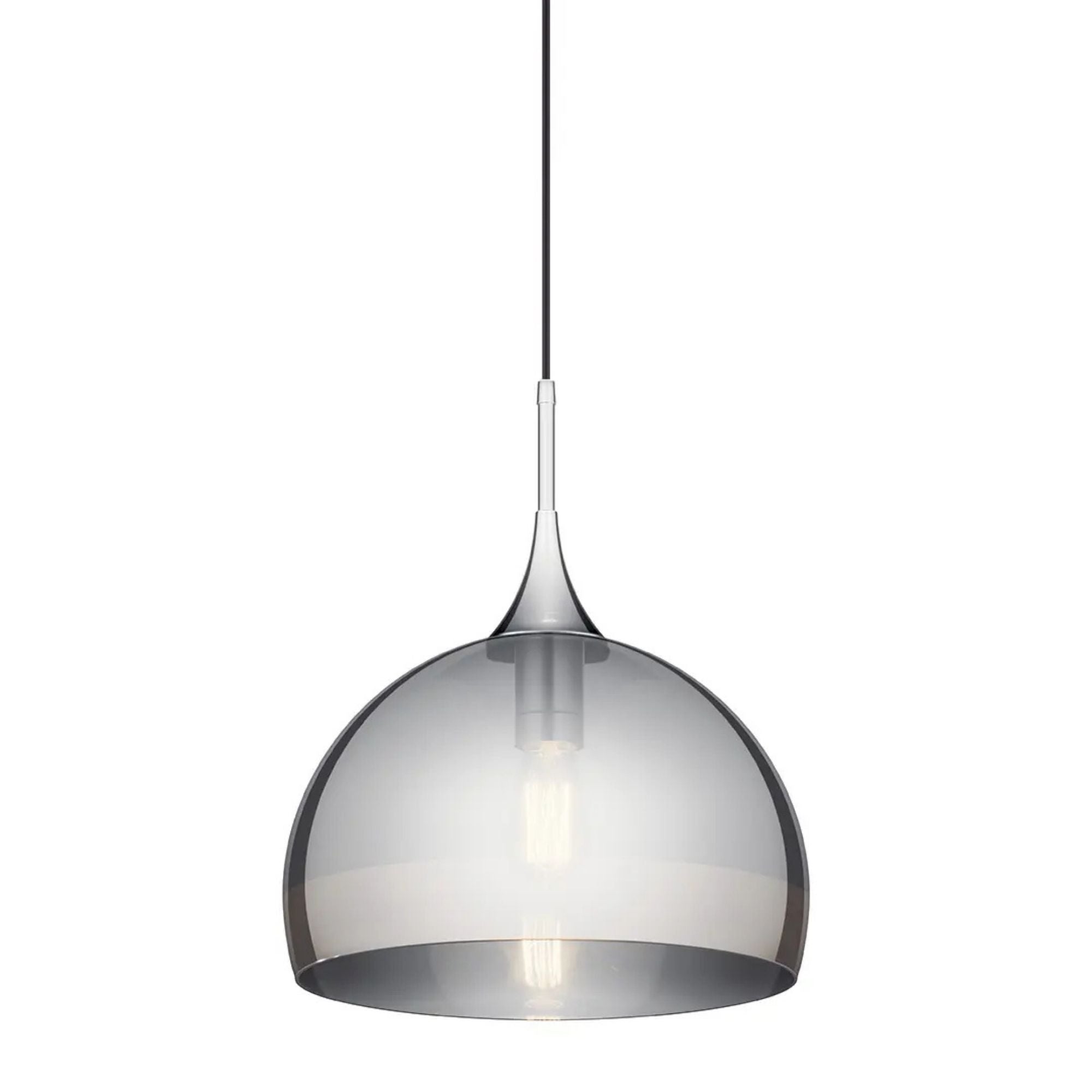 Kichler Tabot 15 in. Pendant Light, Chrome with Glass Dome