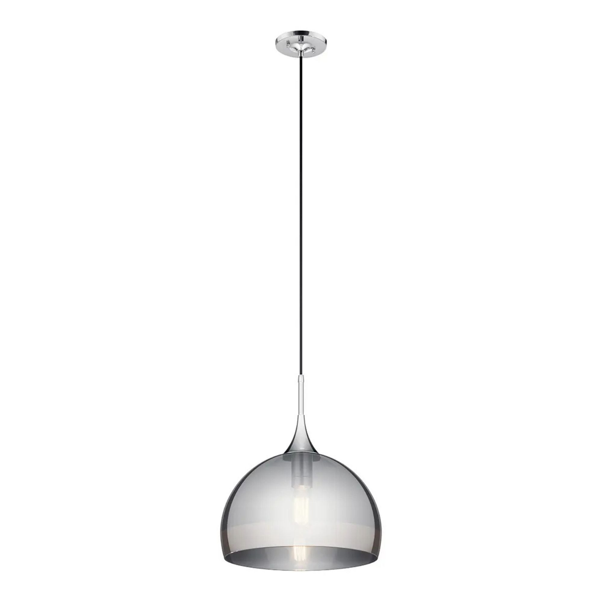 Kichler Tabot 15 in. Pendant Light, Chrome with Glass Dome