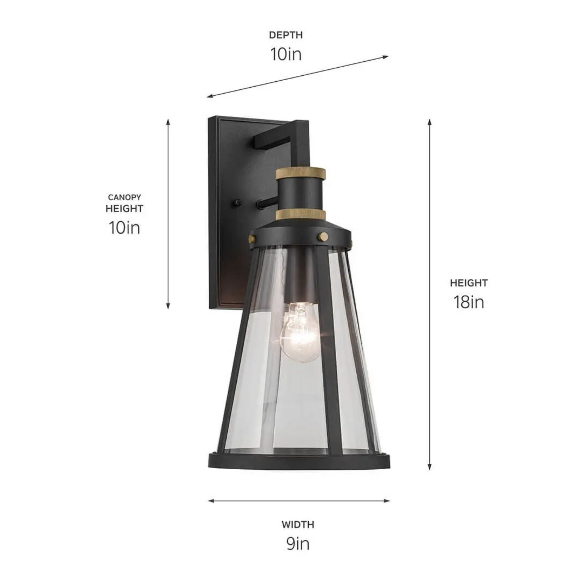 Kichler Talman Outdoor Sconce, Textured Black