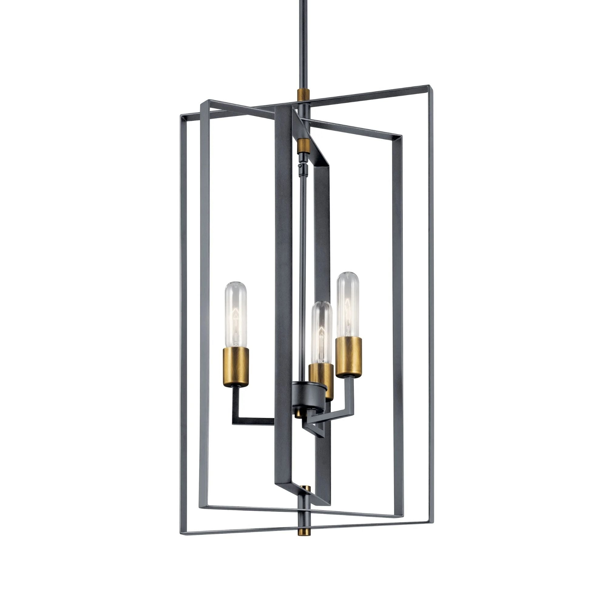 Kichler Taubert 15 in. 3-Light Pendant, Black Open Frame