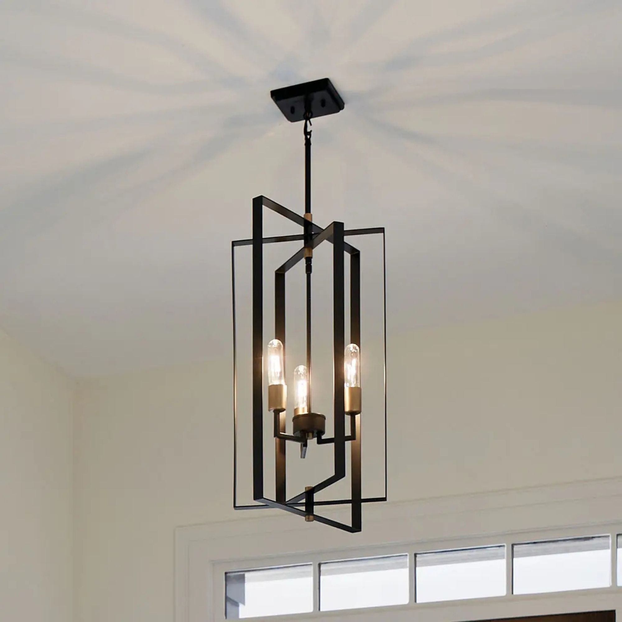 Kichler Taubert 15 in. 3-Light Pendant, Black Open Frame