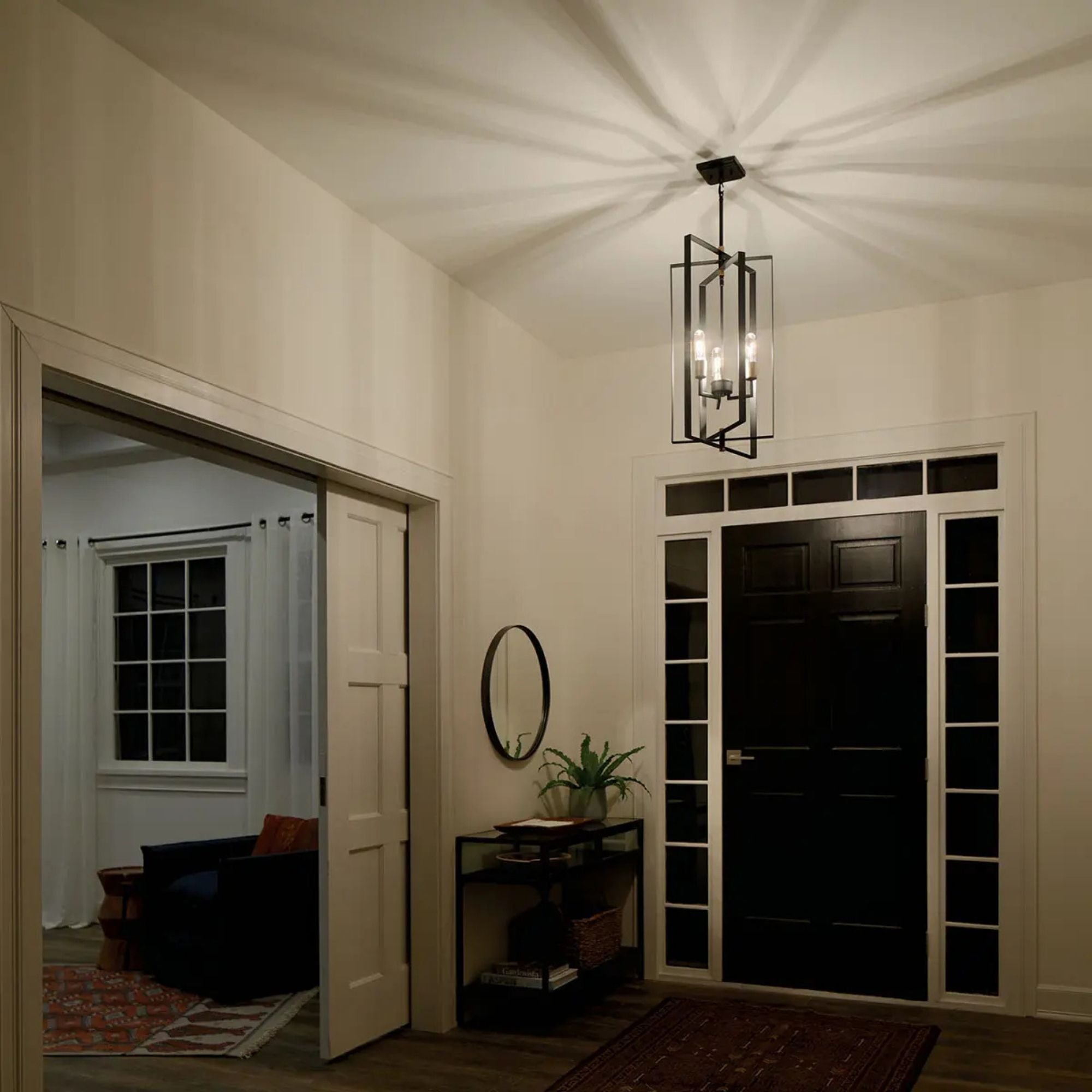 Kichler Taubert 15 in. 3-Light Pendant, Black Open Frame