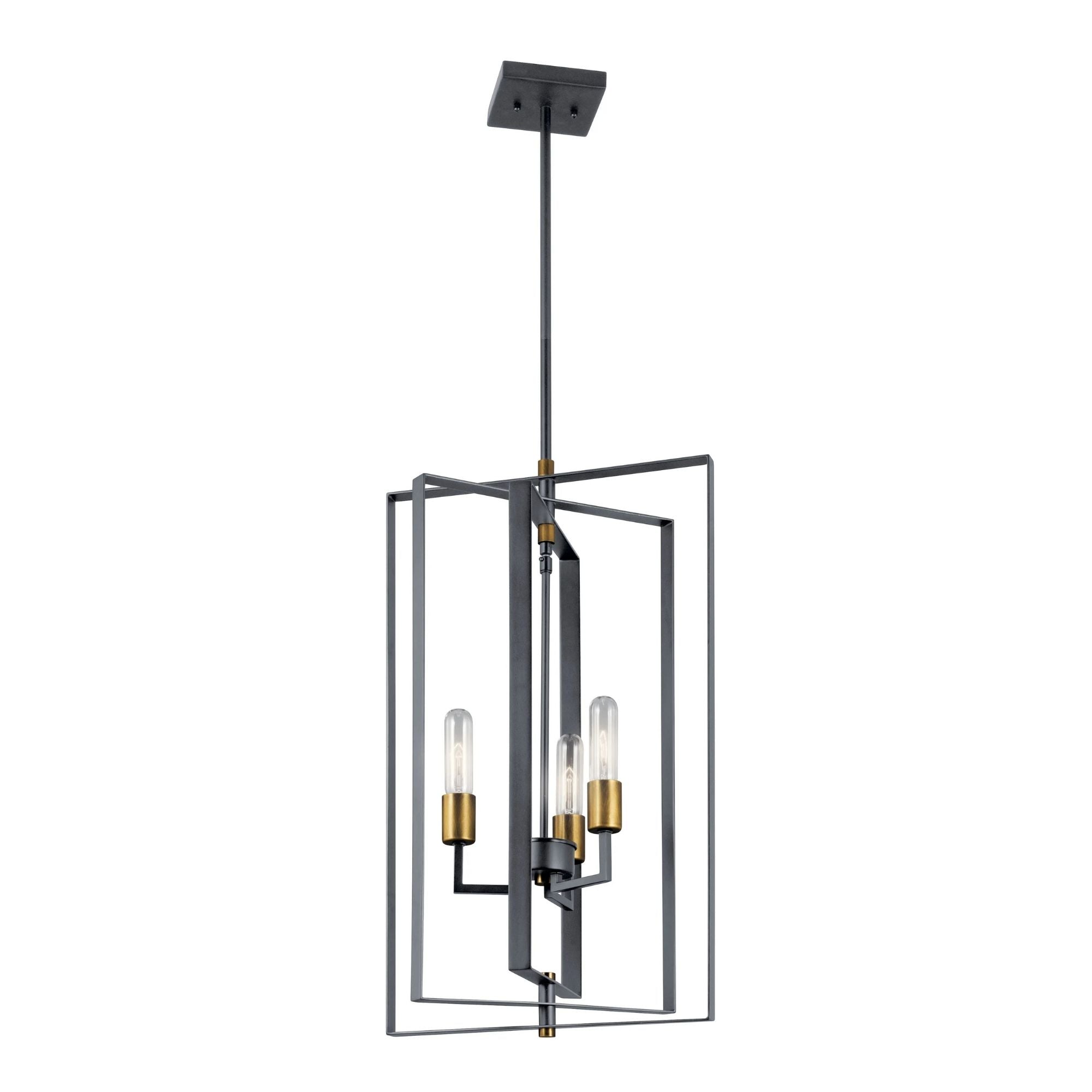 Kichler Taubert 15 in. 3-Light Pendant, Black Open Frame