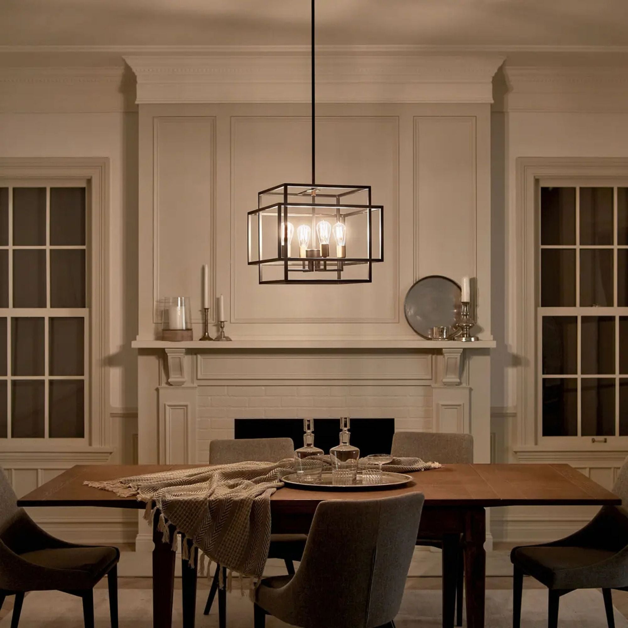 Kichler Taubert 18 in. 4-Light Pendant, Black