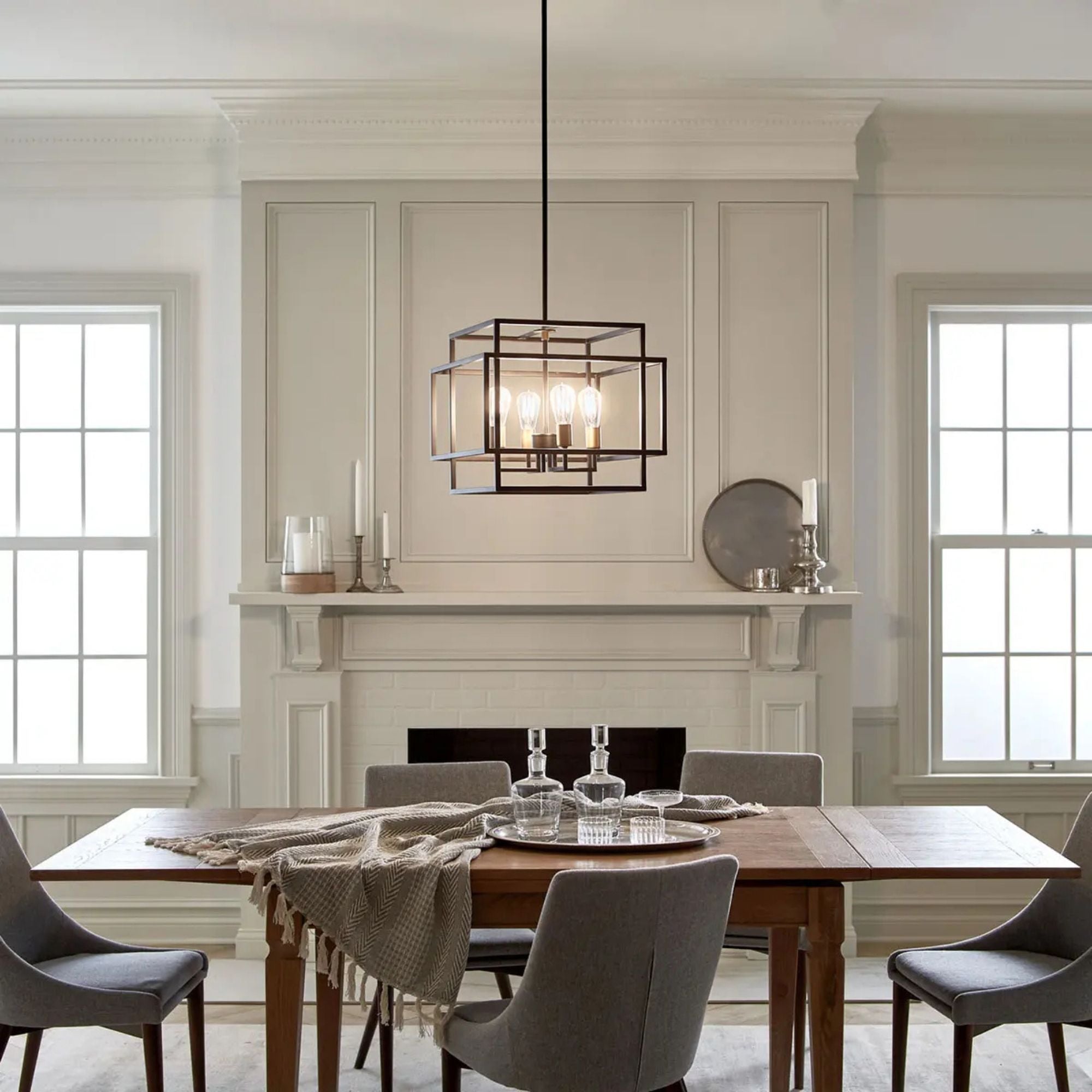 Kichler Taubert 18 in. 4-Light Pendant, Black