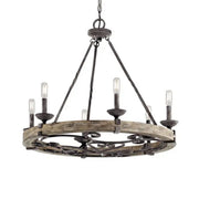 Kichler Taulbee 28.5" 6-Light Chandelier, Weathered Zinc