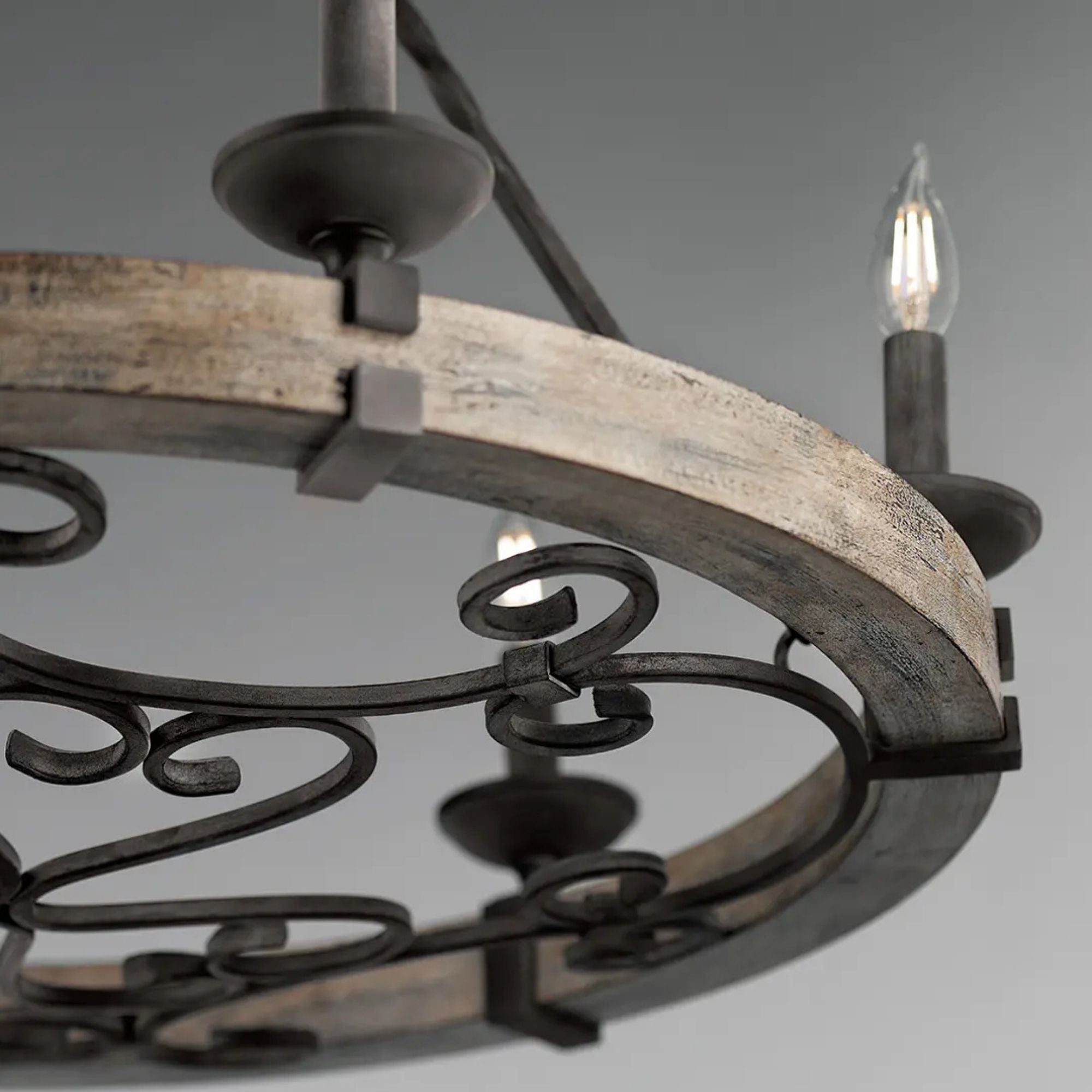 Kichler Taulbee 28.5" 6-Light Chandelier, Weathered Zinc