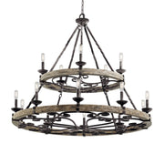 Kichler Taulbee 44 in. 15-Light Chandelier, Weathered Zinc
