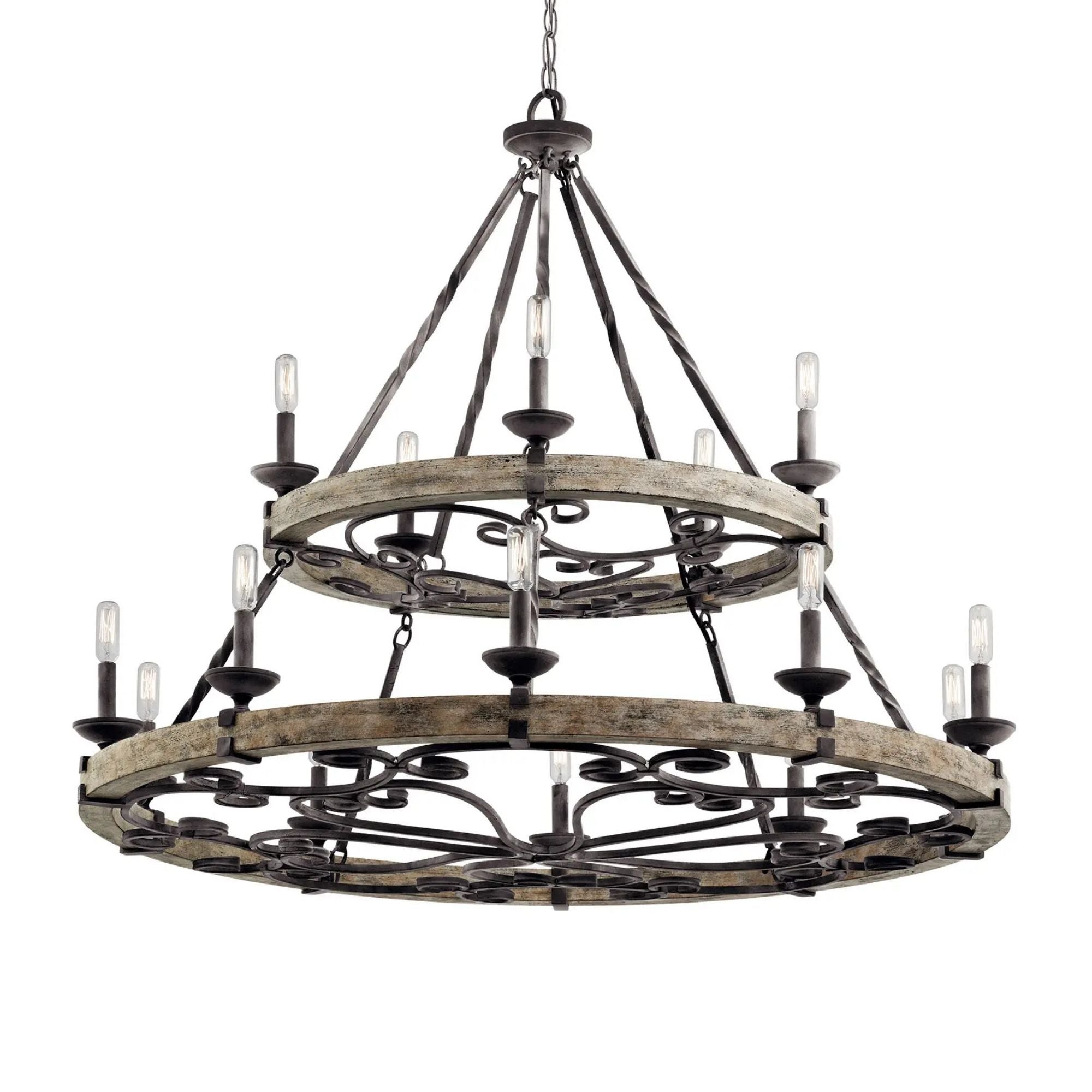Kichler Taulbee 44 in. 15-Light Chandelier, Weathered Zinc