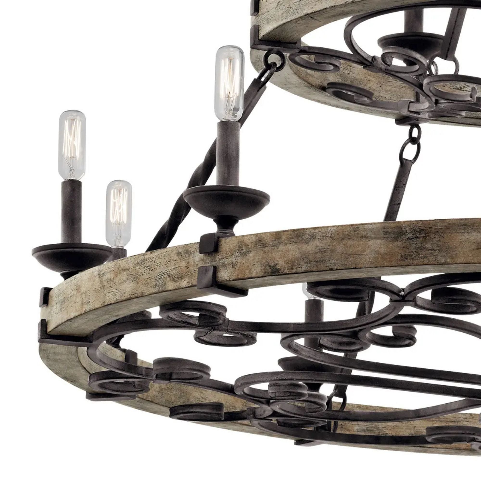 Kichler Taulbee 44 in. 15-Light Chandelier, Weathered Zinc