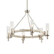 Kichler Telan 29.25" 6-Light Chandelier, White Washed Wood