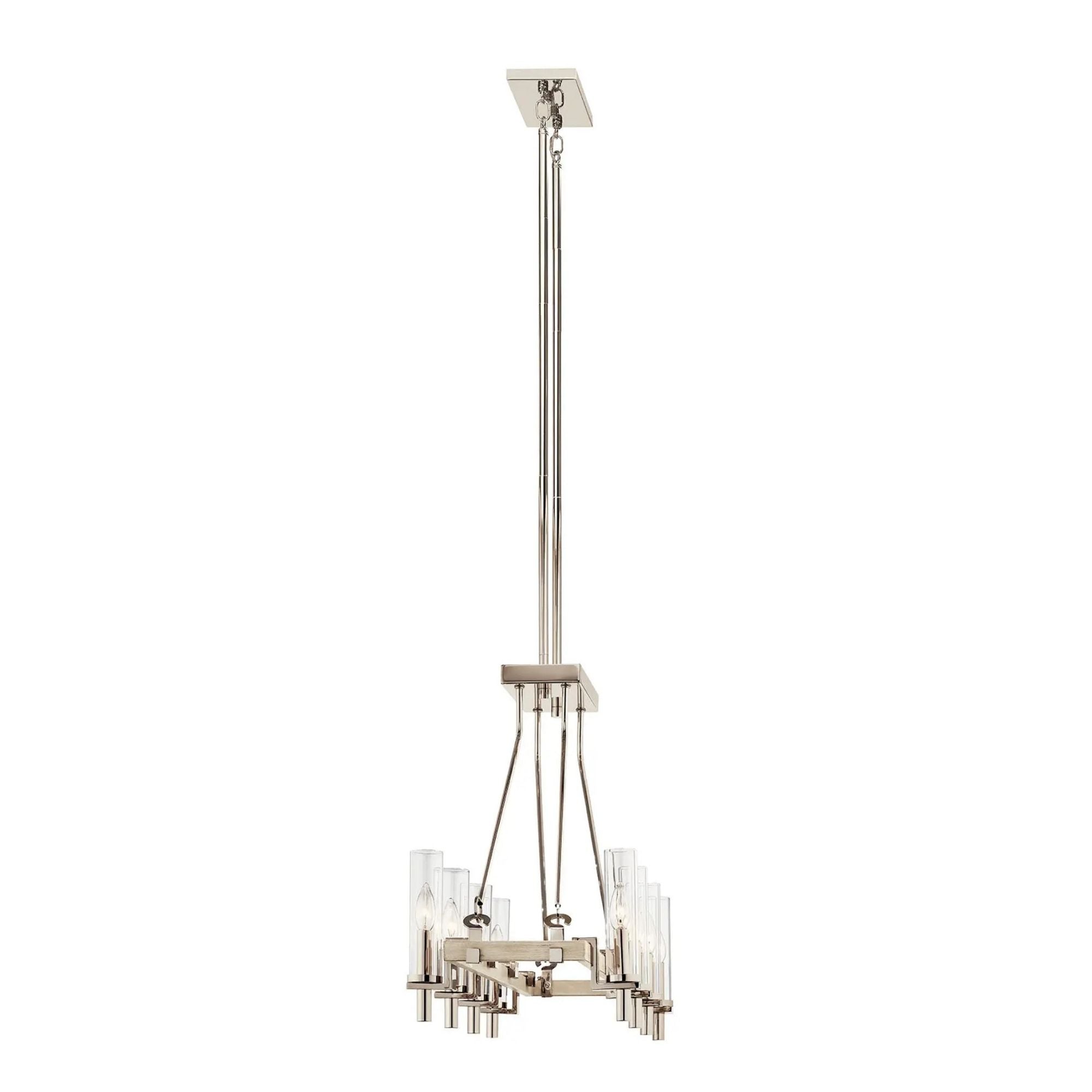 Kichler Telan 36.25 in. 8-Light Chandelier, White Washed Wood