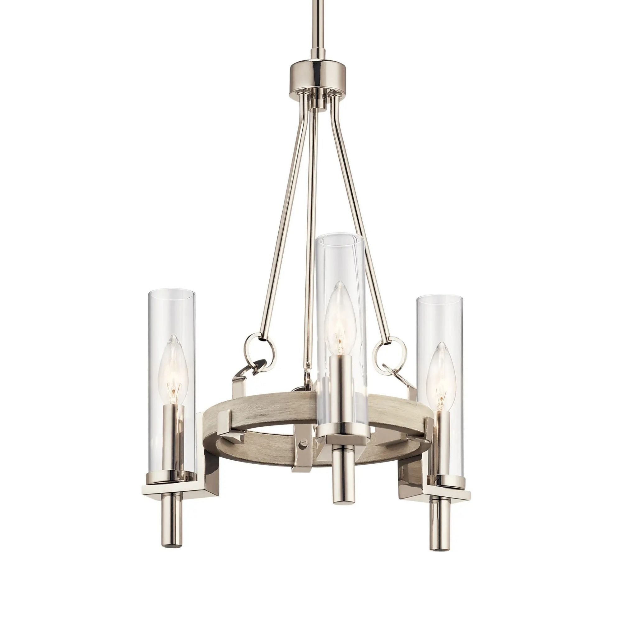 Kichler Telan 20 in. 3-Light Chandelier, White Washed Wood