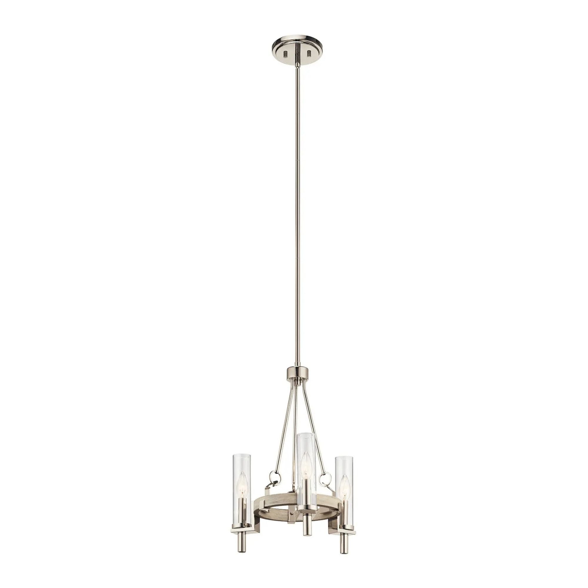 Kichler Telan 20 in. 3-Light Chandelier, White Washed Wood