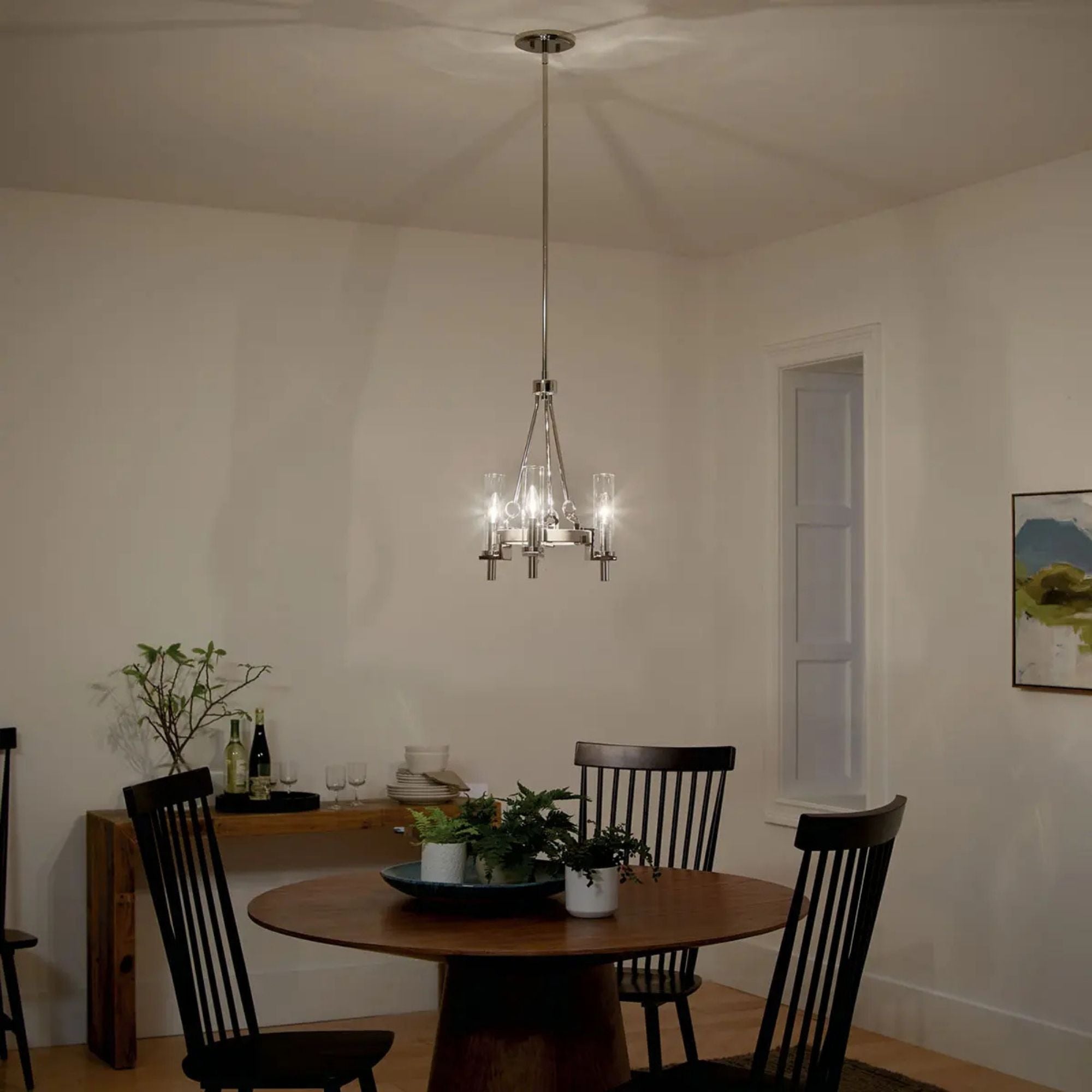 Kichler Telan 20 in. 3-Light Chandelier, White Washed Wood