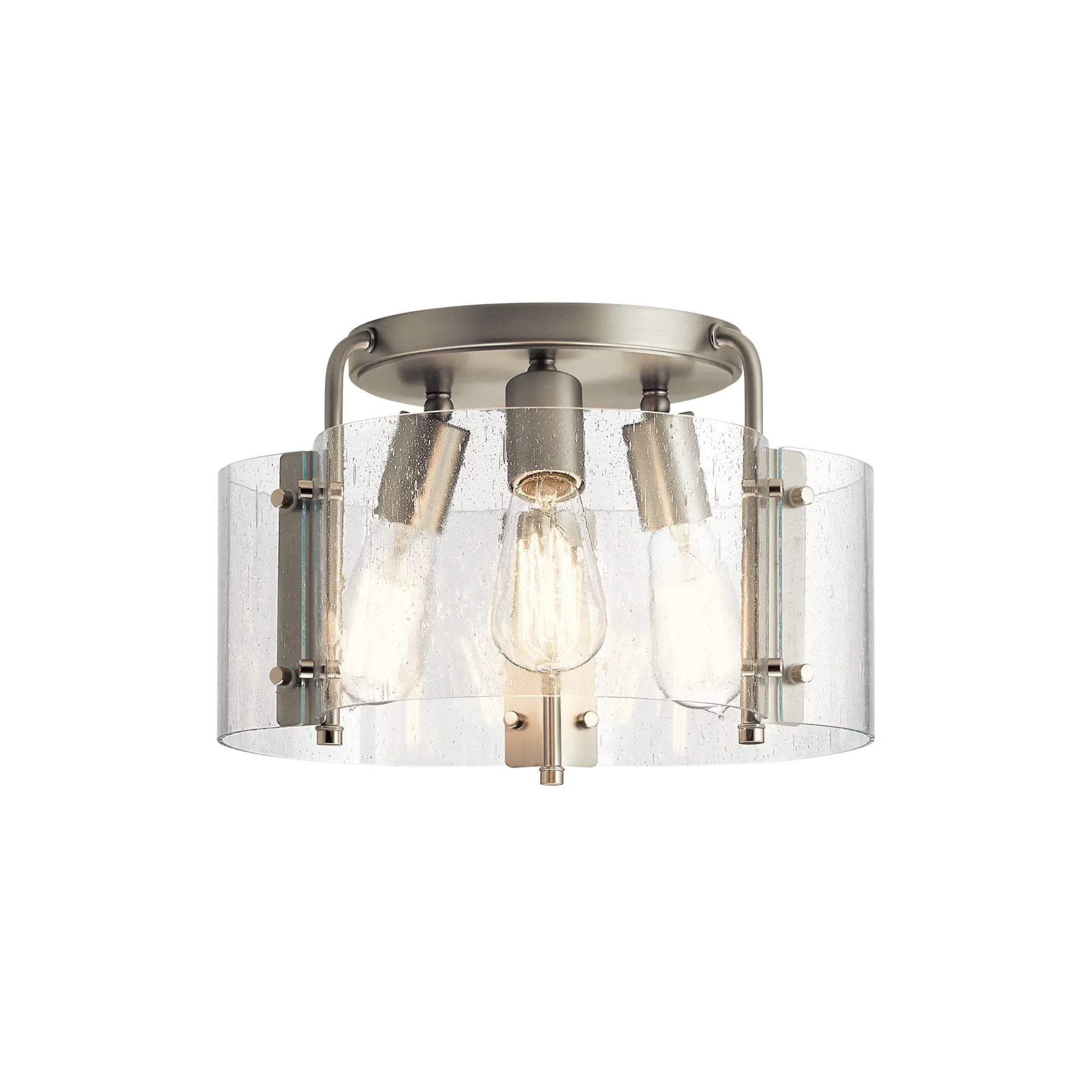 Thoreau 14" 3-Light Semi-Flush Mount, Brushed Nickel Finish