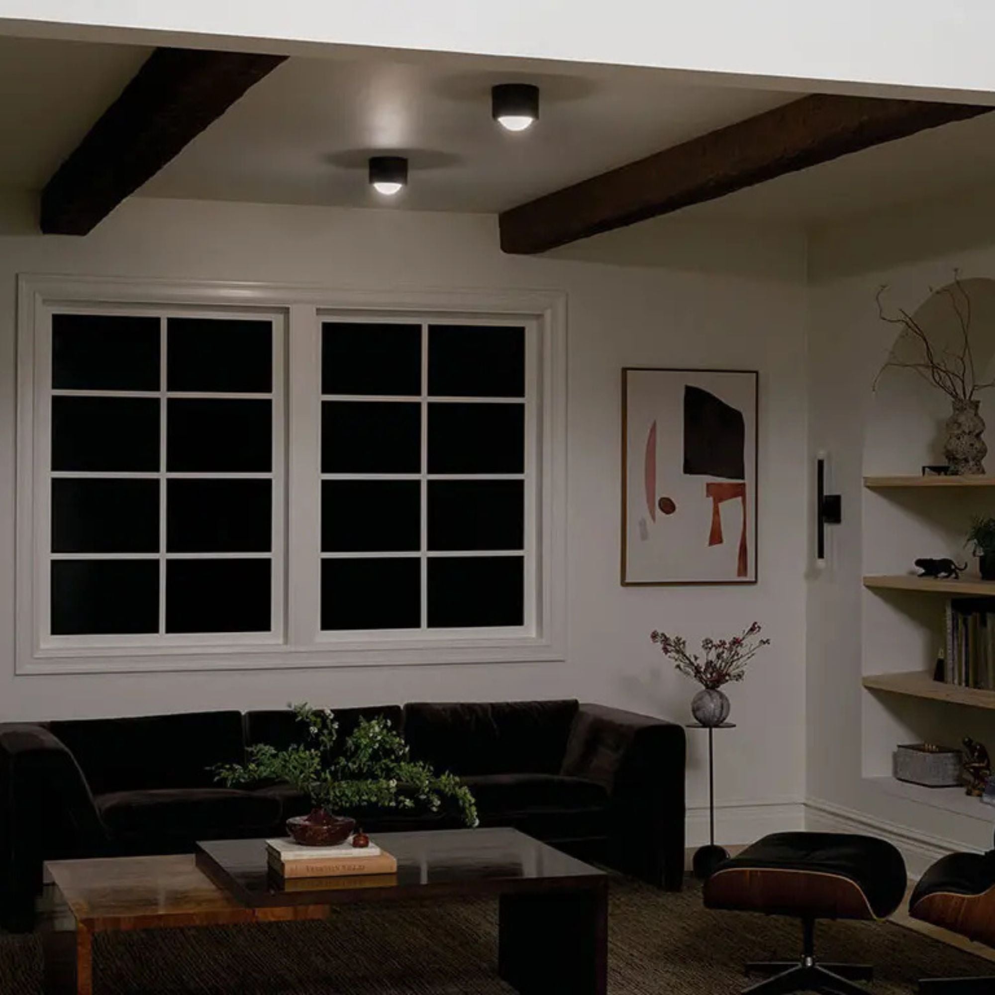 Tibbi 6" LED Flush Mount, Black Finish