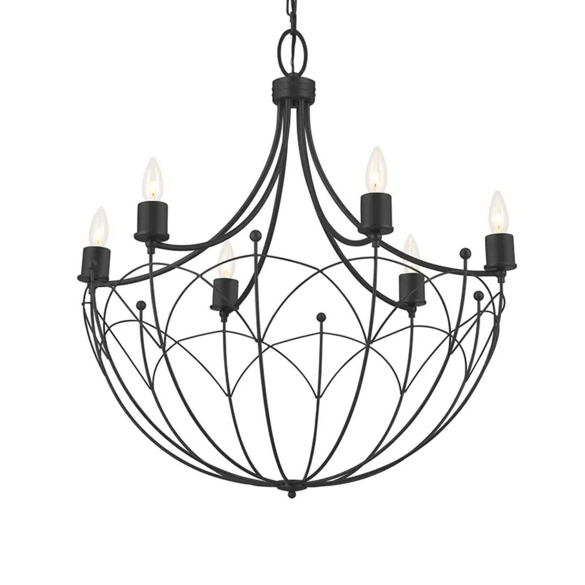 Topiary 28.25 in. 6-Light Chandelier, Textured Black